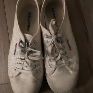 Supergas platform white shoes!!